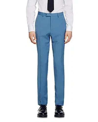 Sandro Classic Fit Suit Pants In Blue Grey