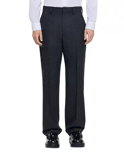Sandro Classic Fit Suit Trousers In Blue