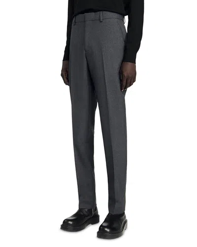 Sandro Classic Fit Wool Suit Trousers In Gray