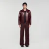 Sandro Classic Zip-up Leather Jacket In Brown