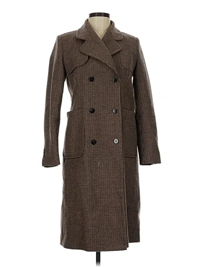 Pre-owned Sandro Coat In Brown