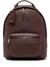 Sandro Coated-finish Zipped Backpack In Bruns