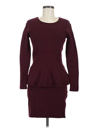 Pre-owned Sandro Cocktail Dress In Burgundy