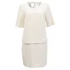 Sandro Collar-effect Back Tie Mini Dress In White Viscose