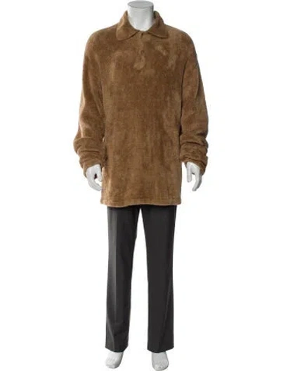 Pre-owned Sandro Collar Long Sleeve Sweatshirt In Brown