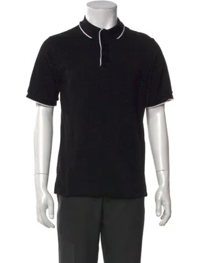 Pre-owned Sandro Collar Short Sleeve Polo Shirt In Black