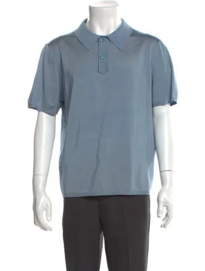 Pre-owned Sandro Collar Short Sleeve Polo Shirt In Blue