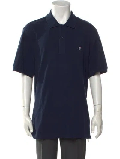 Pre-owned Sandro Collar Short Sleeve Polo Shirt In Blue
