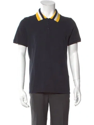 Pre-owned Sandro Collar Short Sleeve Polo Shirt In Blue