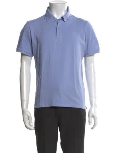 Pre-owned Sandro Collar Short Sleeve Polo Shirt In Blue