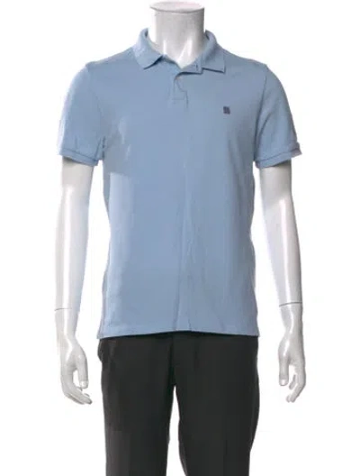 Pre-owned Sandro Collar Short Sleeve Polo Shirt In Blue