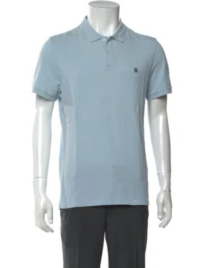 Pre-owned Sandro Collar Short Sleeve Polo Shirt In Blue