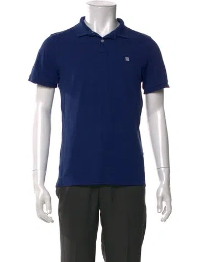 Pre-owned Sandro Collar Short Sleeve Polo Shirt In Blue
