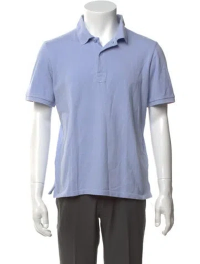 Pre-owned Sandro Collar Short Sleeve Polo Shirt In Blue
