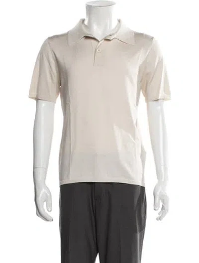 Pre-owned Sandro Collar Short Sleeve Polo Shirt In Neutral