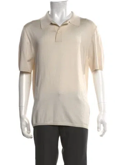 Pre-owned Sandro Collar Short Sleeve Polo Shirt In Neutrals