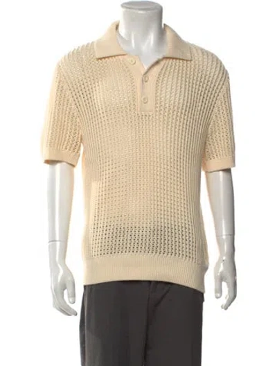 Pre-owned Sandro Collar Short Sleeve Polo Shirt In Neutrals