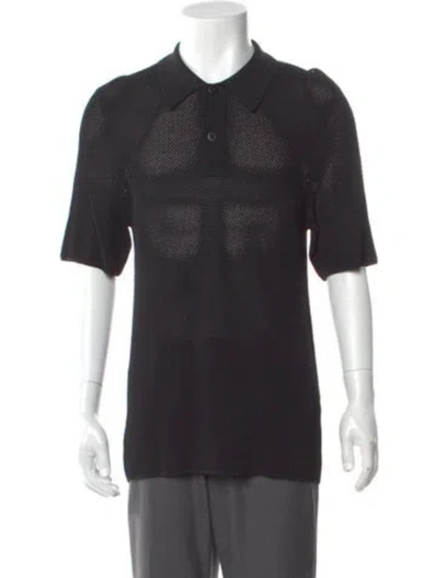 Pre-owned Sandro Collar Short Sleeve Polo Shirt W/ Tags In Black