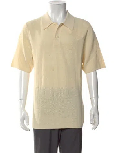 Pre-owned Sandro Collar Short Sleeve Polo Shirt W/ Tags In Yellow