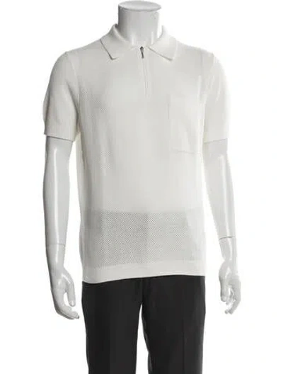 Pre-owned Sandro Collar Short Sleeve Polo Shirt In White