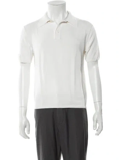 Pre-owned Sandro Collar Short Sleeve Polo Shirt In White