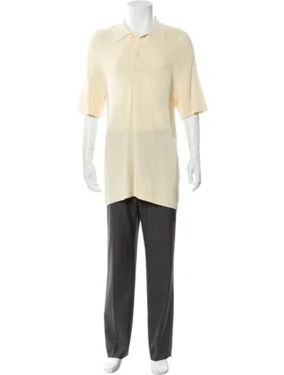 Pre-owned Sandro Collar Short Sleeve Polo Shirt In Yellow