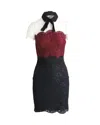 Sandro Color-block Lace Dress In Multicolor Polyester In Multi