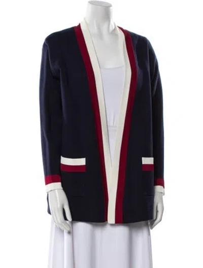 Pre-owned Sandro Colorblock Pattern Blazer In Blue