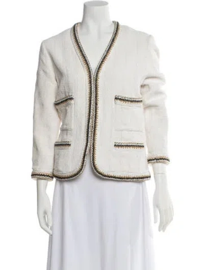 Pre-owned Sandro Colorblock Pattern Blazer In Neutral