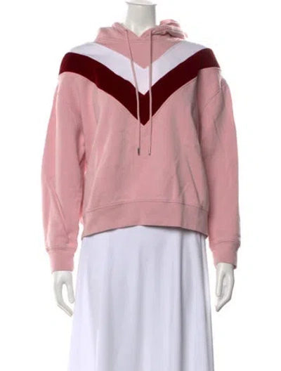 Pre-owned Sandro Colorblock Pattern Crew Neck Hoodie In Pink