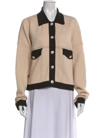 Pre-owned Sandro Colorblock Pattern Crew Neck Sweater