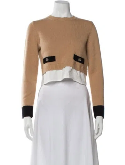 Pre-owned Sandro Colorblock Pattern Crew Neck Sweater In Blue