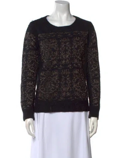 Pre-owned Sandro Colorblock Pattern Crew Neck Sweater In Multi