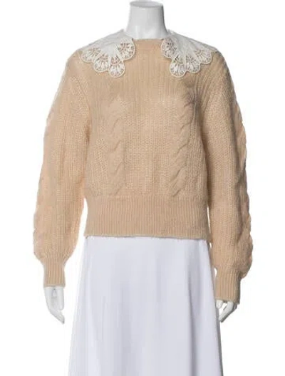 Pre-owned Sandro Colorblock Pattern Crew Neck Sweater In Neutral