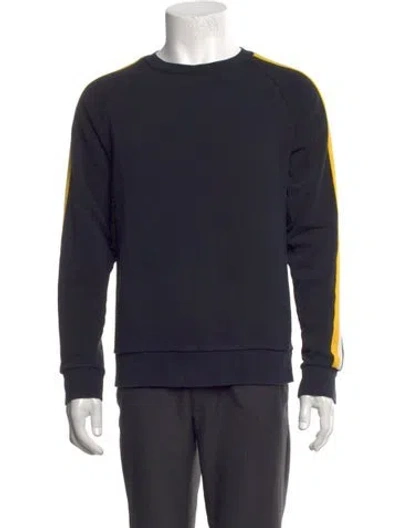 Pre-owned Sandro Colorblock Pattern Crew Neck T-shirt In Blue