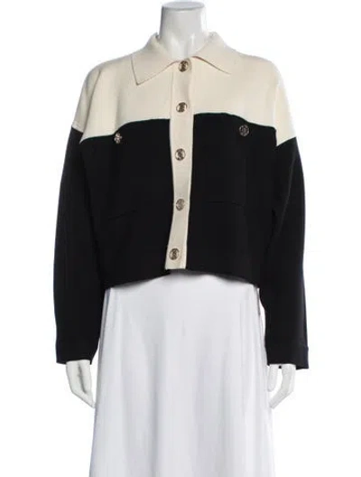 Pre-owned Sandro Colorblock Pattern Jacket In Black