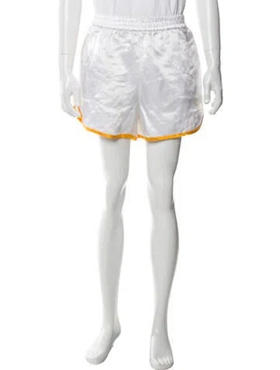 Pre-owned Sandro Colorblock Pattern Jogger Shorts In White