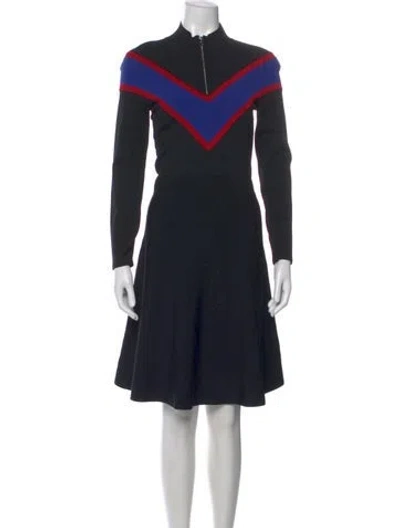 Pre-owned Sandro Colorblock Pattern Knee-length Dress In Black