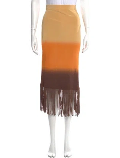 Pre-owned Sandro Colorblock Pattern Knee-length Skirt In Brown