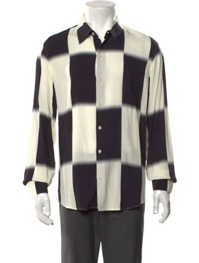 Pre-owned Sandro Colorblock Pattern Long Sleeve Shirt In Neutral