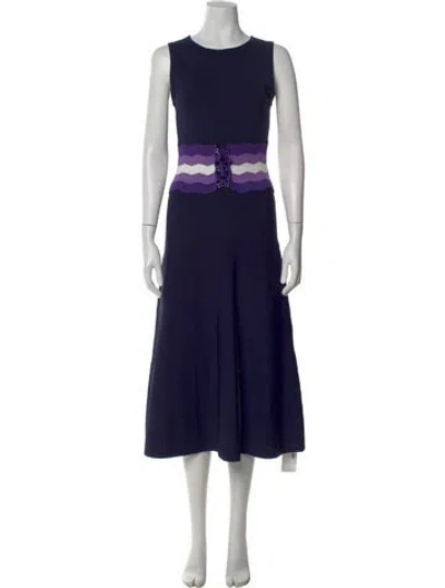 Pre-owned Sandro Colorblock Pattern Midi Length Dress In Blue