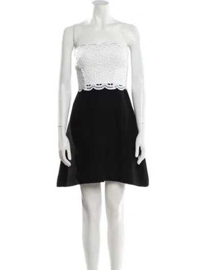 Pre-owned Sandro Colorblock Pattern Mini Dress In Black