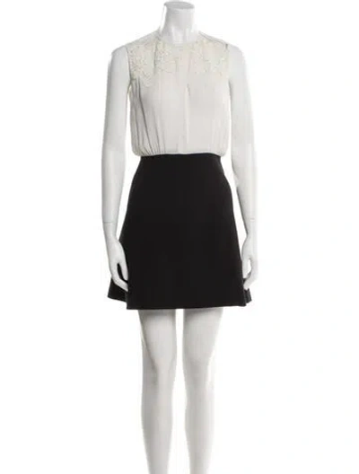 Pre-owned Sandro Colorblock Pattern Mini Dress In Black