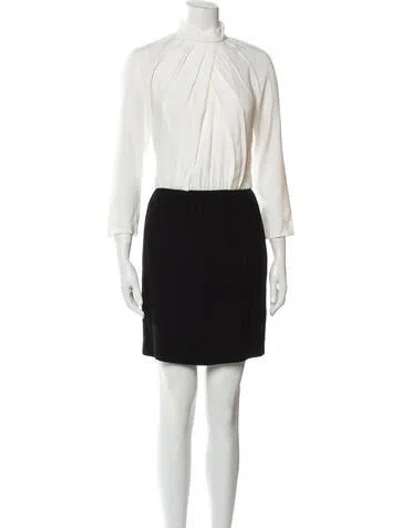 Pre-owned Sandro Colorblock Pattern Mini Dress In Black