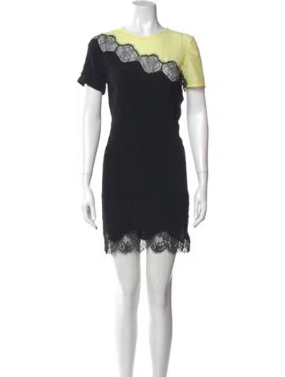 Pre-owned Sandro Colorblock Pattern Mini Dress In Black