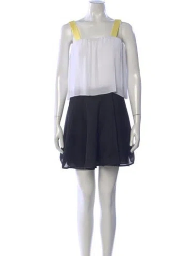 Pre-owned Sandro Colorblock Pattern Mini Dress In Black