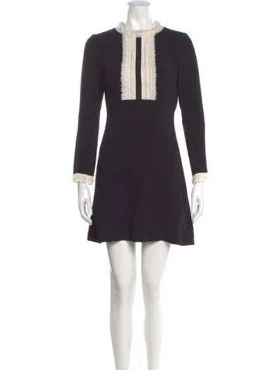 Pre-owned Sandro Colorblock Pattern Mini Dress In Gray