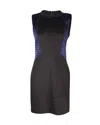 Sandro Colorblock Pattern Mini Dress In Black Polyester In Black