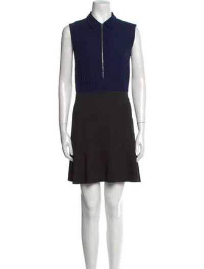 Pre-owned Sandro Colorblock Pattern Mini Dress In Multi