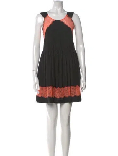 Pre-owned Sandro Colorblock Pattern Mini Dress In Multi